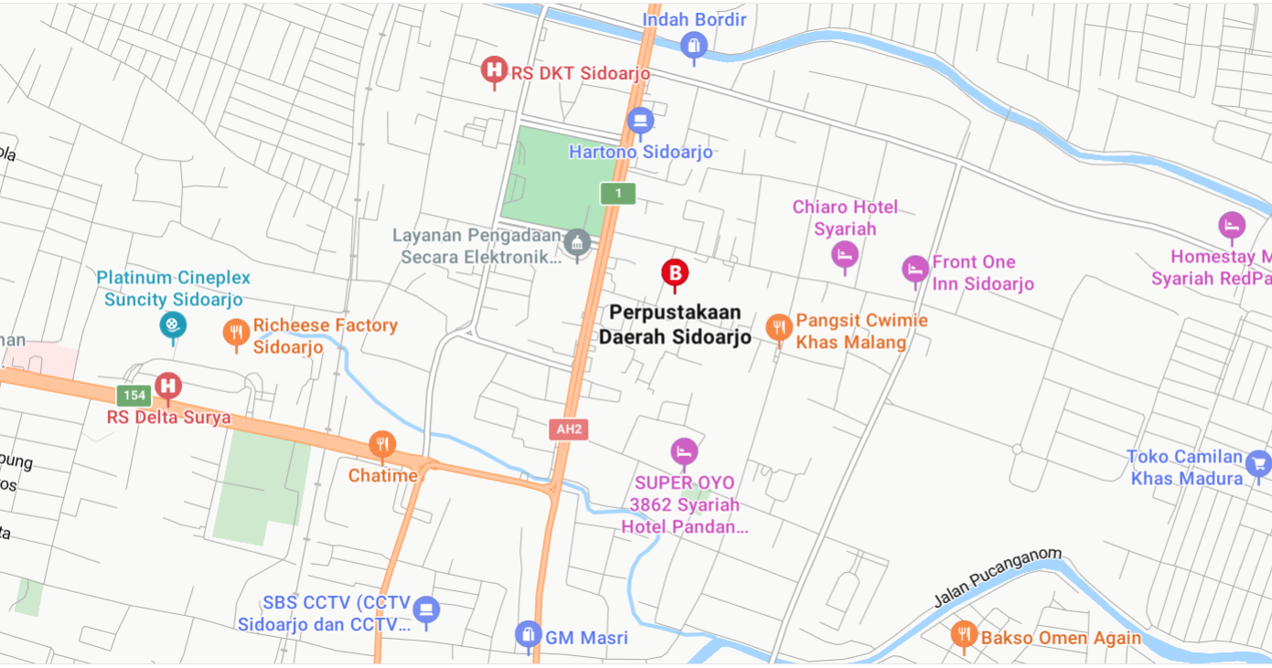 Peta Perpustakaan Sidoarjo